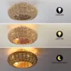 대나무 천장 팬 팬 조명 원격 제어 침실 장식 인공 호흡기 램프 50cm 공기 보이지 않는 블레이드 개폐식 침묵 4