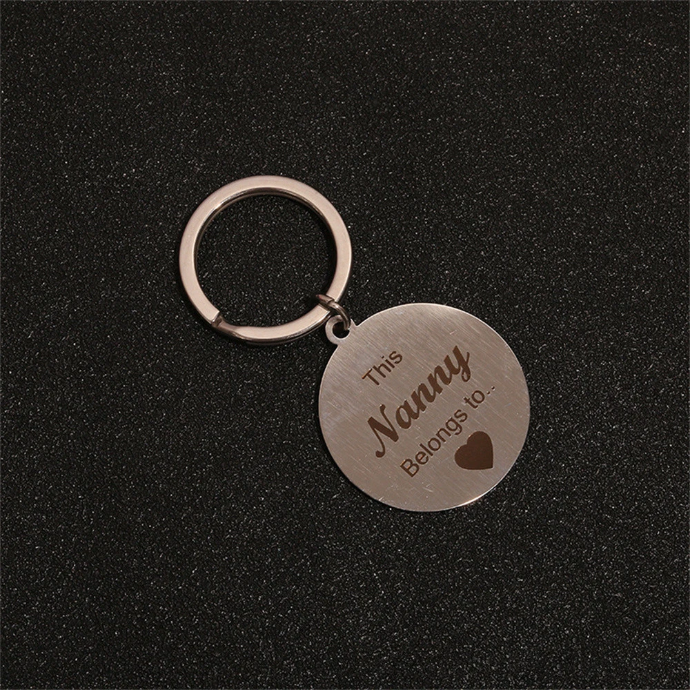 Custom Funny Keychain Stainless Steel Circle Key Chain Children Name Keyring Husband Wife Llavero Personalizado Gift