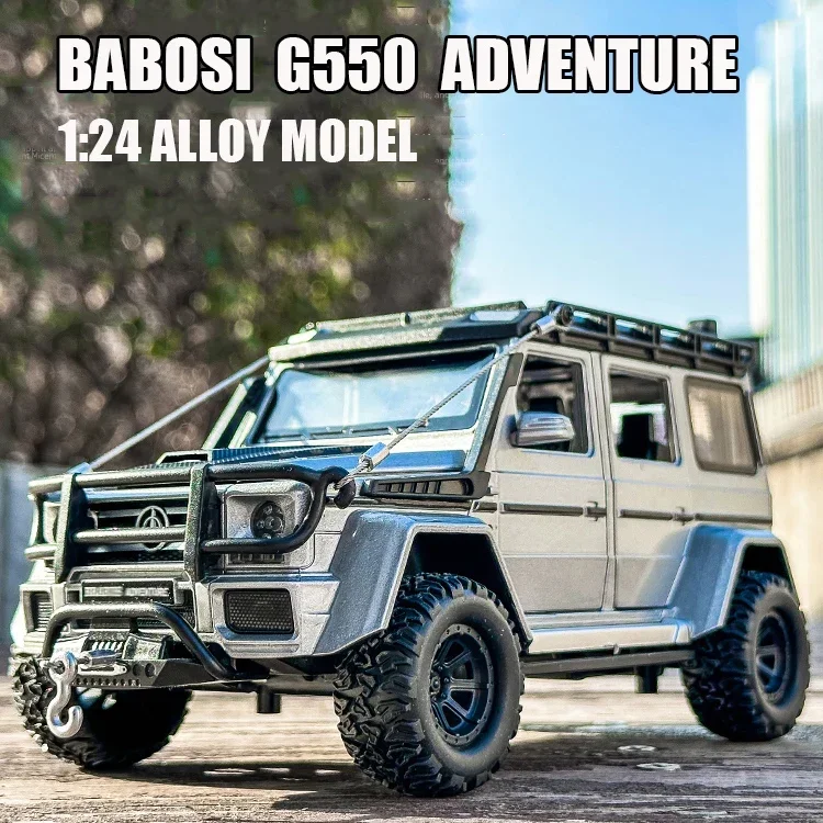 

Модель автомобиля Mercedes Benz BRABUS G550 4X 4 в масштабе 1:24, металлическая модель автомобиля, украшение для детей, подарок мальчику