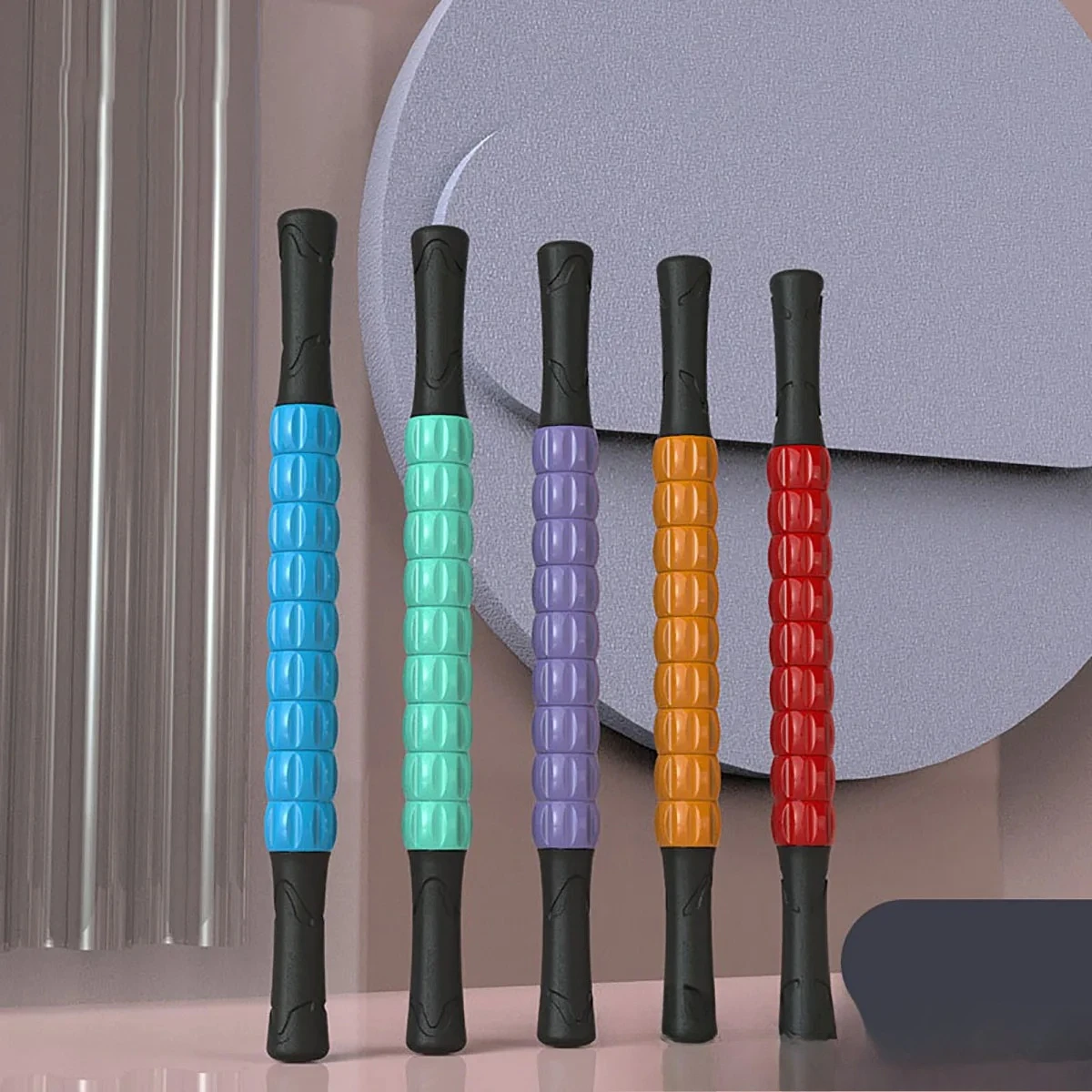 اليوغا عصا تدليك اليوغا اللياقة البدنية الذئب الأسنان العضلات عصا تدليك العجول الفخذين رباعية الرؤوس الذراع الساعد الاسترخاء قطعة أثرية الأسطوانة #1