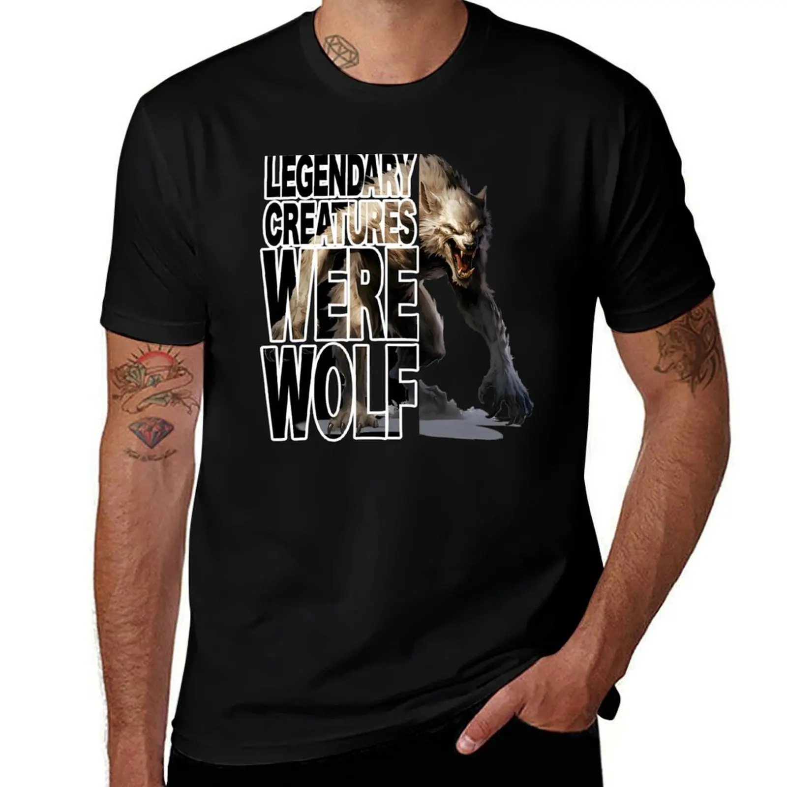 WEREWOLF LEGENDARY CREATURES T-Shirt Plus Size Gym Sports T-Shirt