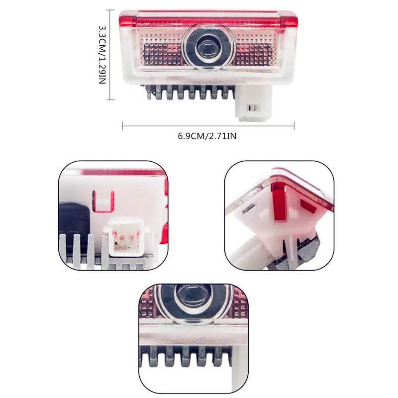 2Pcs LED Projector Lamp Car Door Light Accessories For Mercedes Benz A B C M ML GLE GLC GLA GLS E Class W176 W205 W166 W212 X253