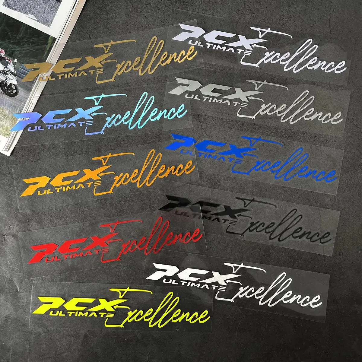 

For Front Windshield - PVC Material Motorcycle Helmet Sticker Flat Sticker PCX ULTIMATE Motorcycle Sticker