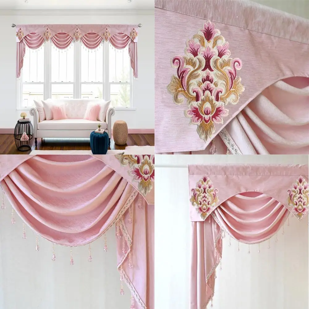 

Элегантная европейская вышитая занавеска-водопад с кисточками для роскошного декора окон