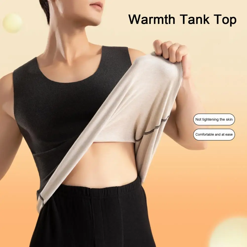 

Men Thermal Vest High Elasticity Men Seamless Tank Top DE Velvet Sanding Technology Men Vest Heat Generation Tank Tops