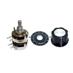 Double Membrane Potentiometer WTH118 2W Single Circle Resistor 1K 2.2K 4.7K 10K 22K 47K 100K 220K 470K 1M with Cap Dial Scale