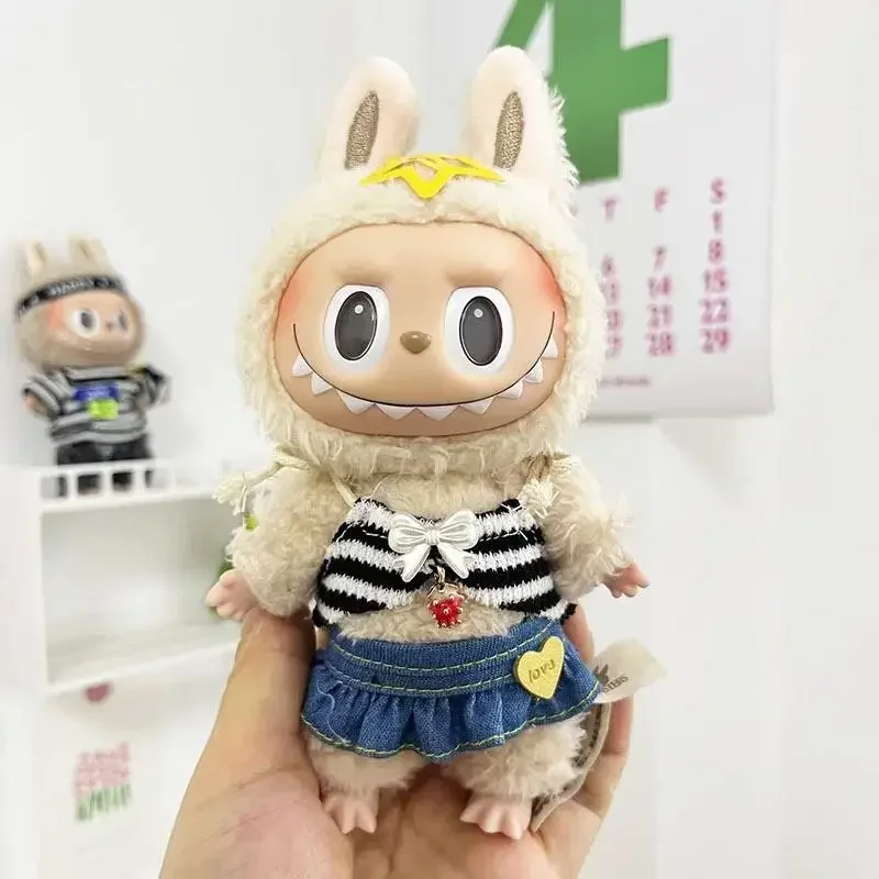 17cm Cute Mini Plush Doll'S Clothes Outfit Accessories For Korea Kpop Exo Labubu Idol Dolls Striped Bikini Set Clothing