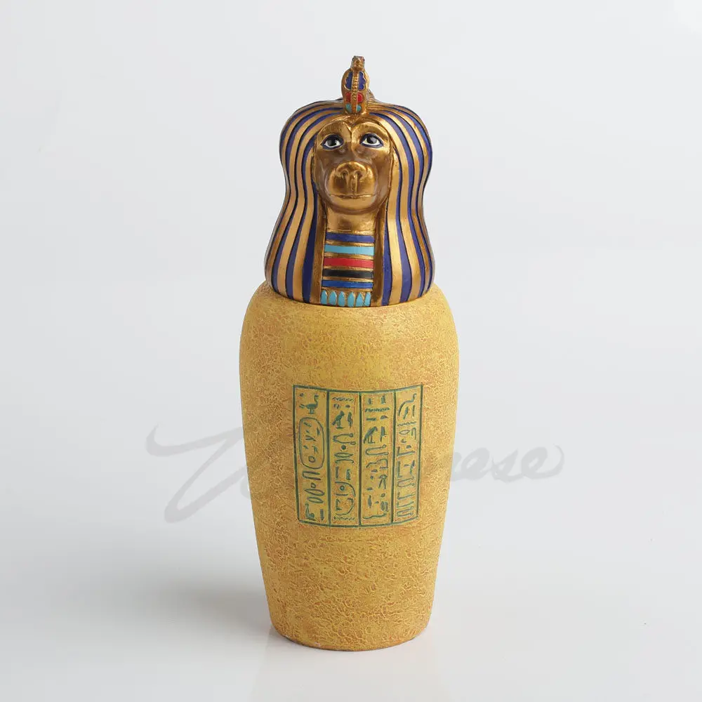 Ancient Egyptian Anubis Canopic Jar Vintage Exotic Home Room Decor Egypt Relic Replica Souvenir Collectible Craft Ornament Gift