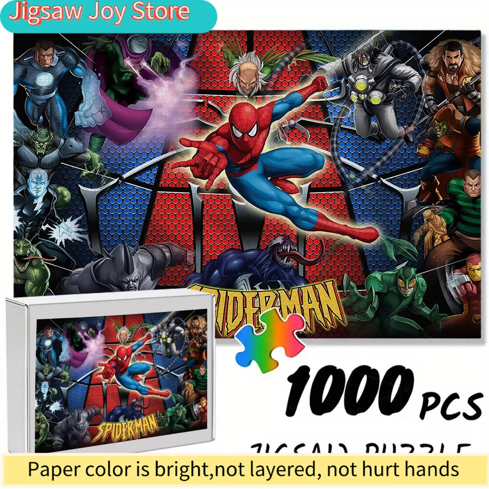 

Бесшовные пазлы на тему Marvel Z12.16-66, изображающие Человека-паука и группу злодеев в комическом сценарии, прочные и долговечные.