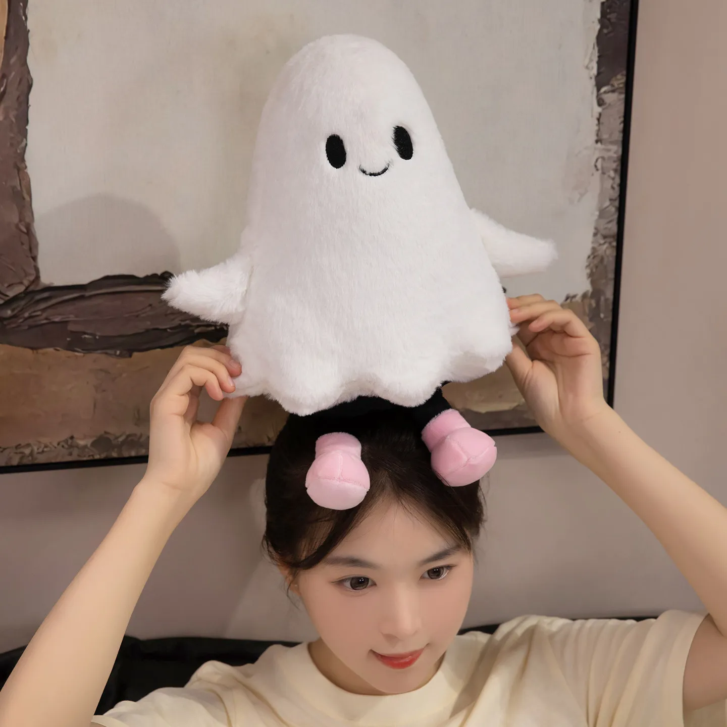 

Halloween Ghost Plush Doll 30cm Adorable Ghost Soft Cartoon Stuffed Animals Ghost Halloween Home Decor Kid G