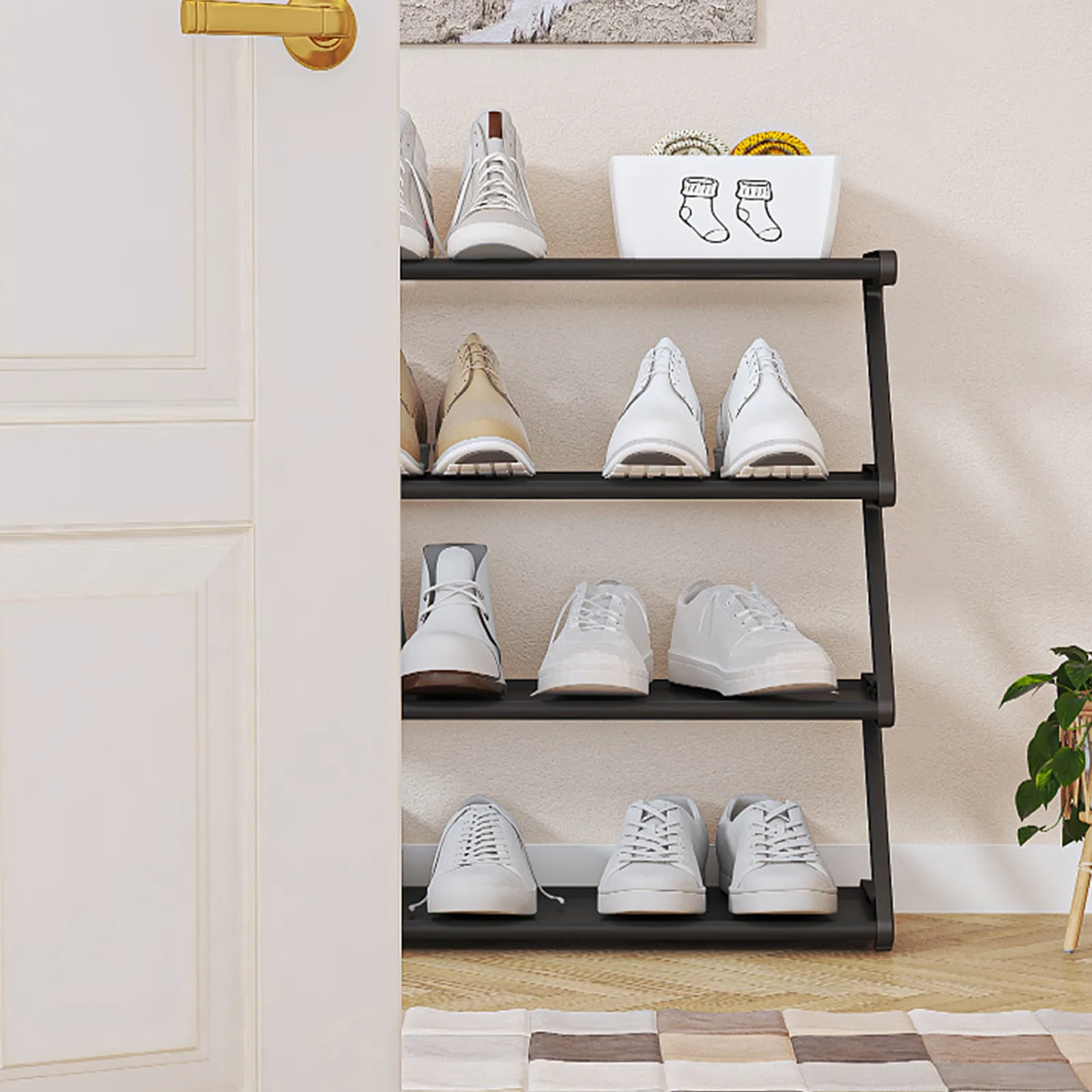 Household Shoe Rack Organizer Space Saving Shoes Organizer Free Standing Shoes Rack With Sturdy Frame Shoe Rack For Closet