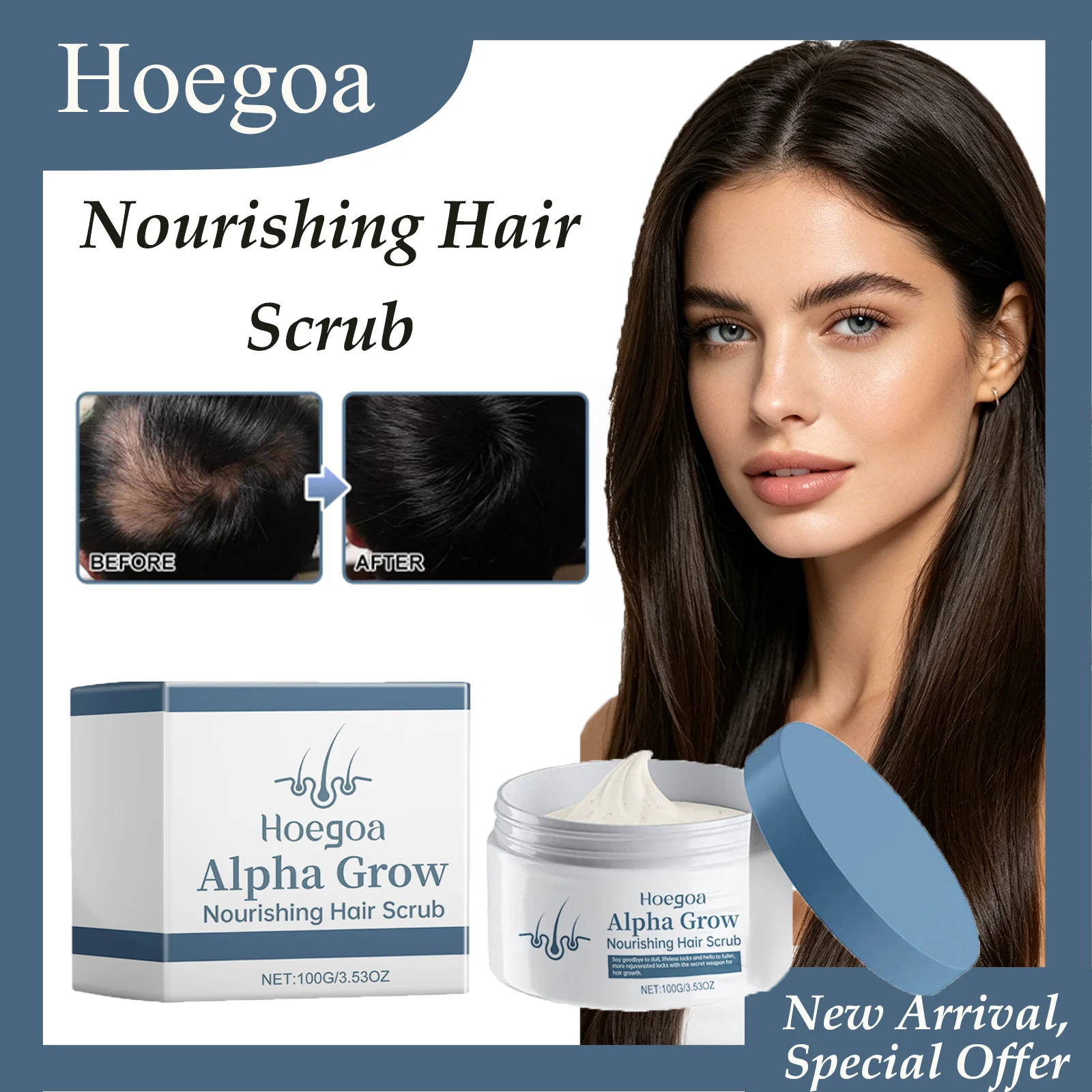 HOEGOA 100G Nourishing Scrub Promotes Hair Growth Nourishes Scalp Unclogs Follicles Removes Excess Oil Scalp Exfoliator Scrub
