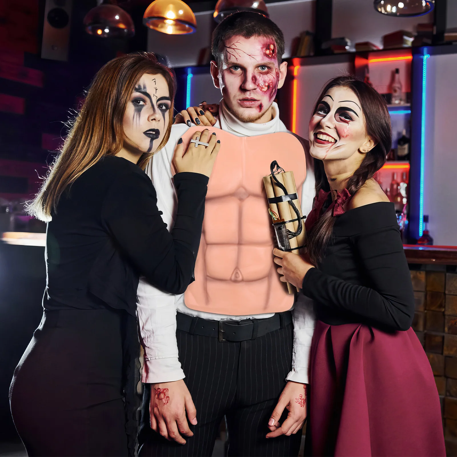 

Fake Muscle Garment Realistic Silicone Abdominal Prop For Cosplay Party Costume Man Bachelor Accessories