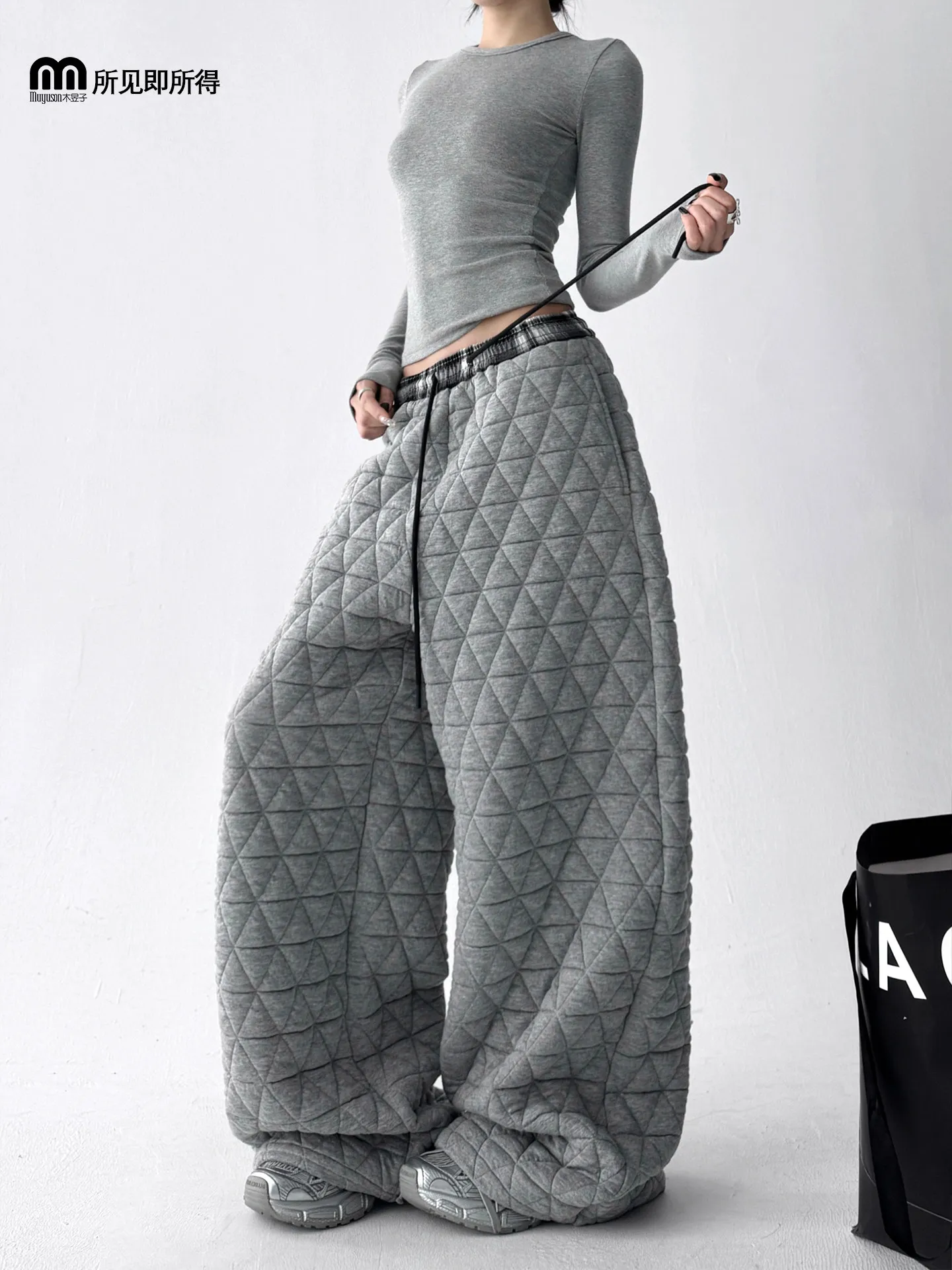 Women Baggy Gothic Pants Harajuku Streetwear 90s High Waist Baggy Pants Y2k 2000s Pants Vintage Wide Trousers Clothes