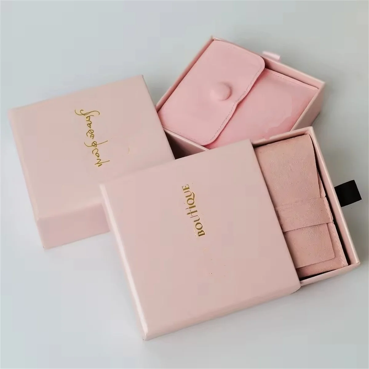 

25PCS Personalized Wholesale Logo Envelope FlapSquare Luxury Quality Super Fine Fiber Jewelry Bag Portable Brand