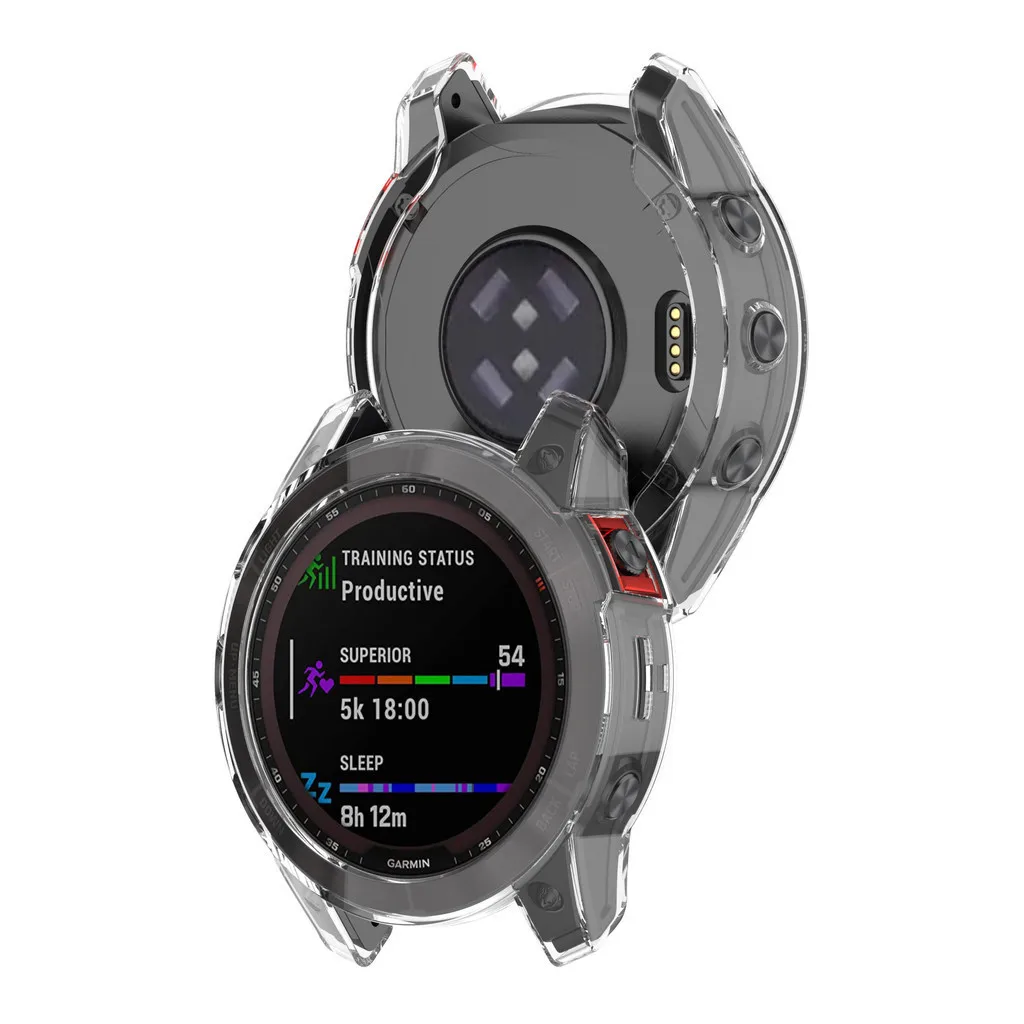 Для Garmin Fenix 7 7X 7S 6 6X 6S Pro 5 5X 5S Plus прозрачный защитный чехол из ТПУ