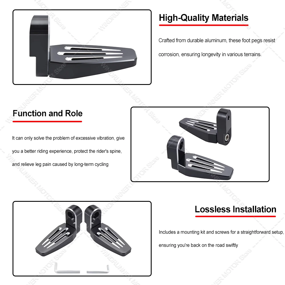 For Can Am Spyder F3 Limited F3-S F3-T Motorcycle Accessories Aluminum Highway Foot Pegs 360° Adjustable Third Foot peg