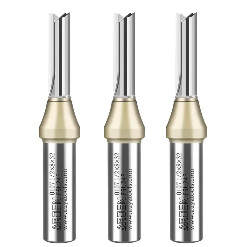Arden CNC TCT Straight End Mill 2F Woodworking Tool Carbide Cutter 1/2 Shank Router Bit For MDF Plywood Chipboard Slot Drill