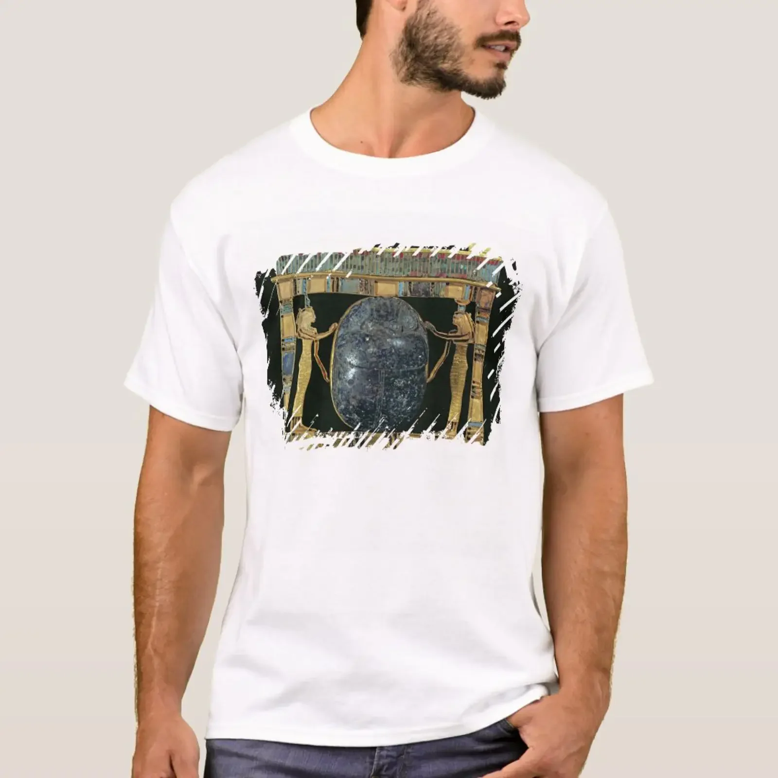 Pectoral of the vizier Paser with scarab T Shirt vintage Washed homme Comfortable Casual Soft graphic designer clothes