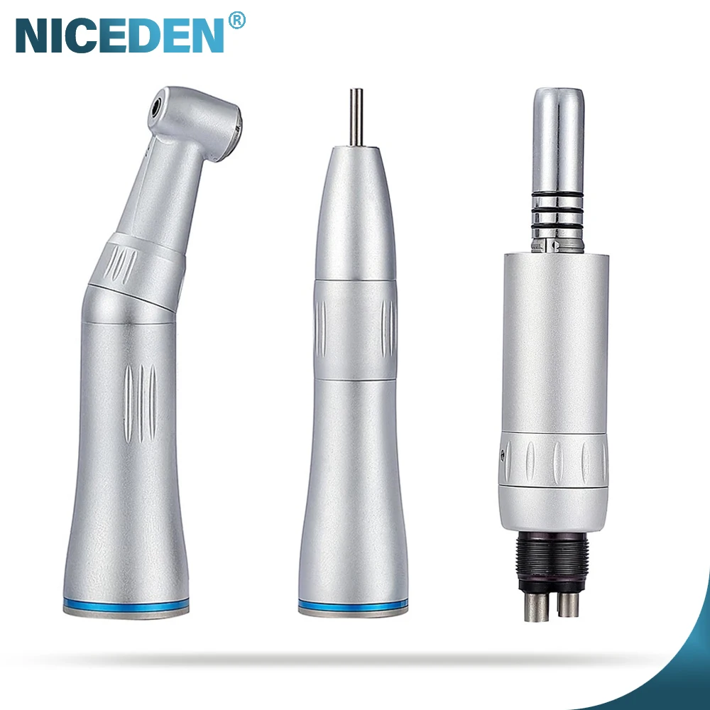 

Dental Low Speed Handpiece Kit Air Turbine Straight Contra Angle Air Motor Inner Water Spray Push Button 2/4Holes