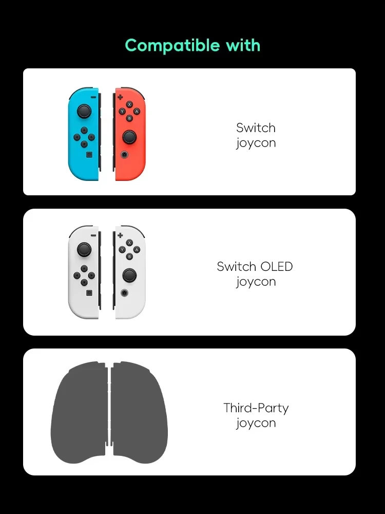 Charging Grip for Joycon Controller, Handle Bracket Charger Dock Compatible with Switch/Lite/OLED Console Accessories image 6