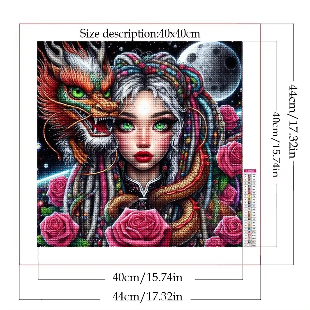 DIY Diamond Mosaic Embroidery Chinese Dragon And Skull Rose Girl 5d Diamond Painting Cross Stitch Kits New 2024 For Home Decor