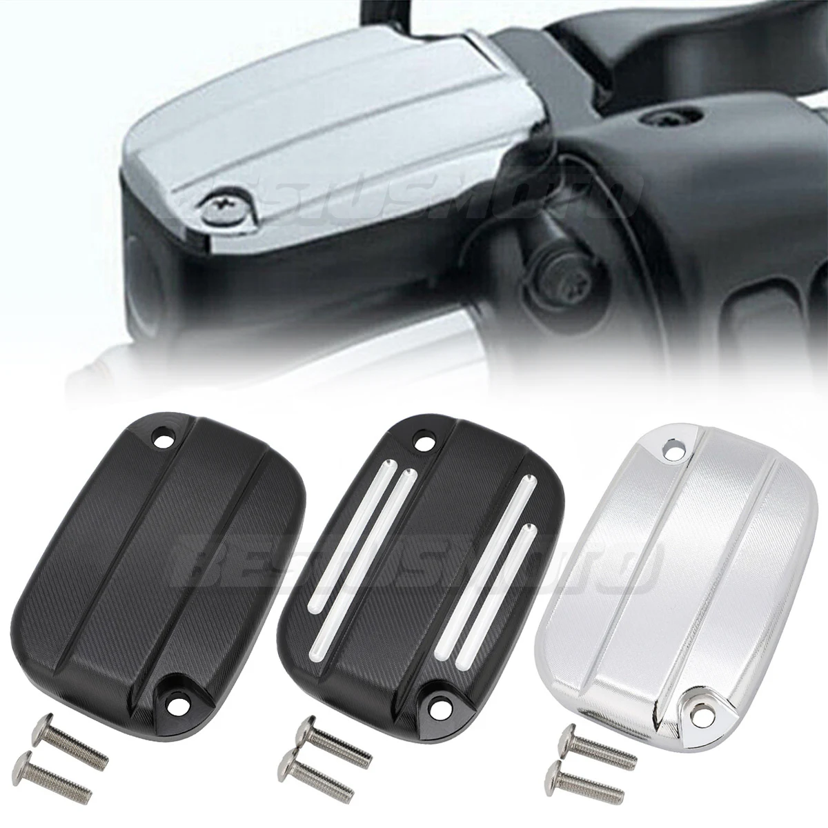 Motorcycle Brake Fluid Reservoir Master Cylinder Cover For Harley Touring V-Rod Street Electra Glide Road King 2007-2015