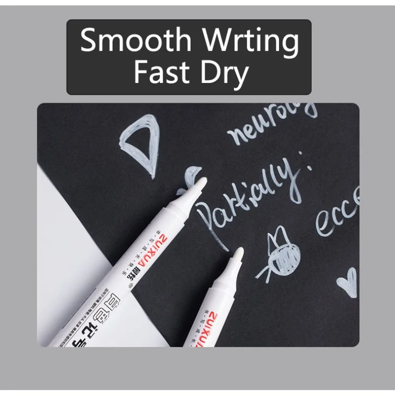 1/3/5 Pcs White Marker Pens 2.0mm Oily Waterproof White Gel Pen DIY Graffiti Sketching Markers Stationery Wrting School Supplies