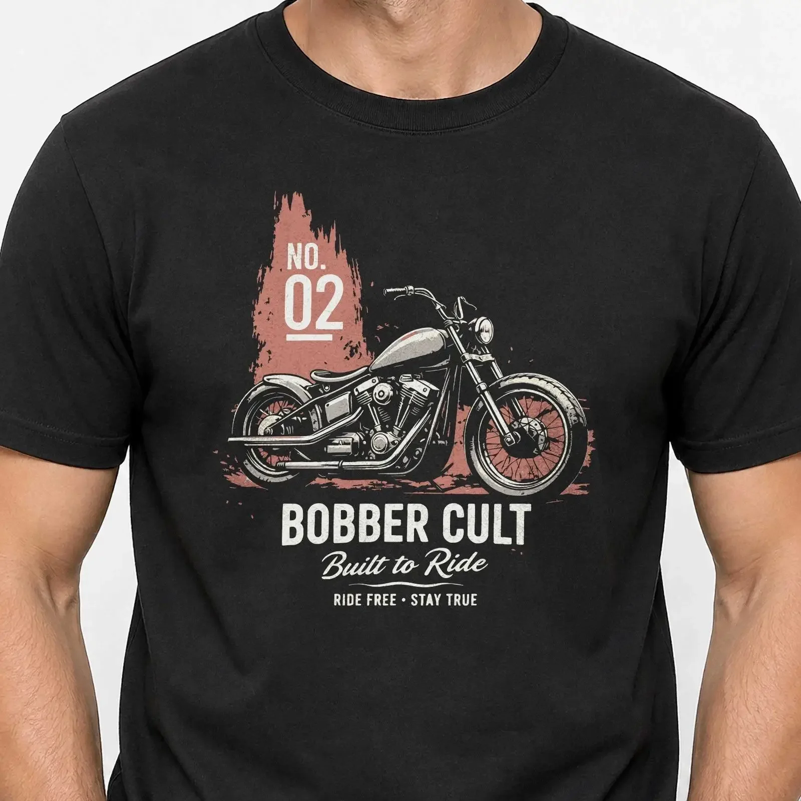 Bobber Cult Motorcycle T Shirt Custom Bike Motif Biker for Motorcyclists vintage Washed Slightly fashion Unisex Comfortable