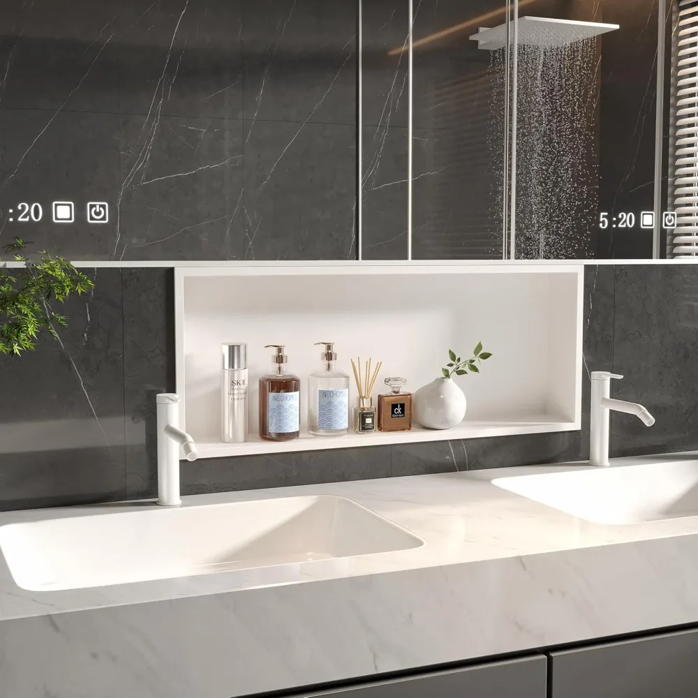 NEW - 30X12Inch Shower Niche, White Stainless Niche NO Tile Needed Recessed Niche Shower for Bathroom Storage - Free shipping