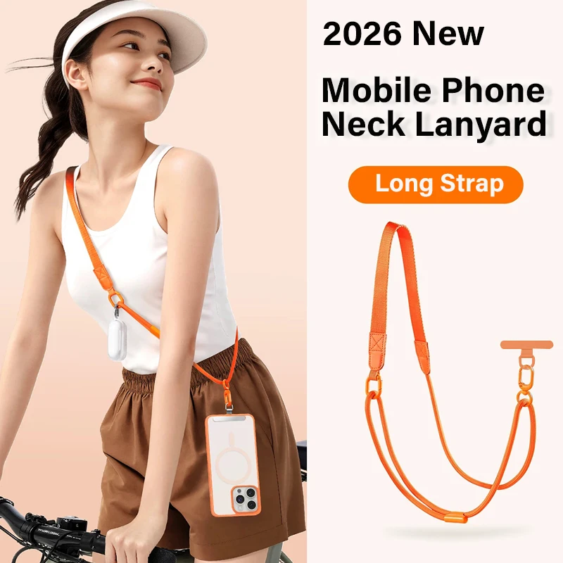 Image of 2026 Neues Handy-Langband für iPhone Samsung Verstellbares Universelles 360°-Kordelband ° Drehbarer Edelstahl-Kartenhalter für Handys