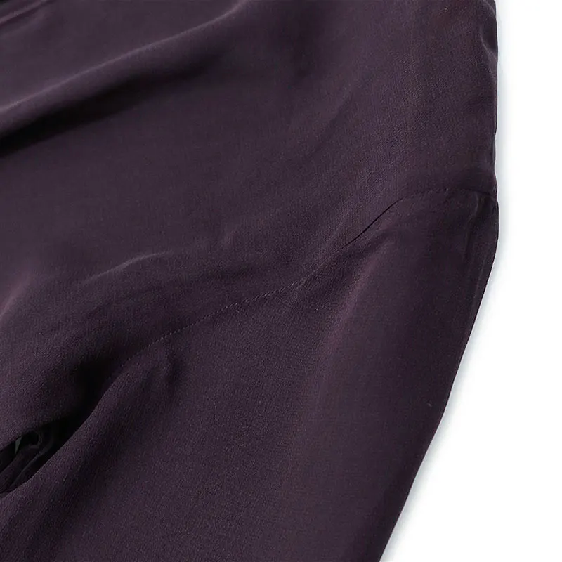 Mist Coffee Purple 100% Natural Mulberry Silk Georgette Women's Casual Hooded T-shirt Beach Long Sleeved Sunscreen Clothing