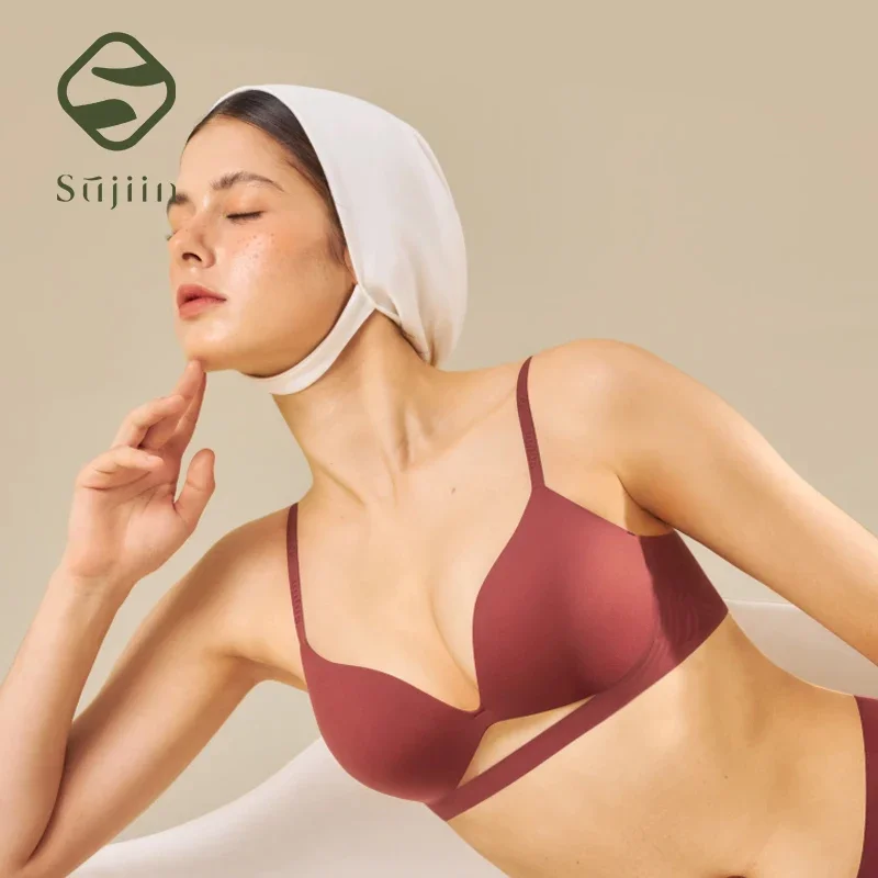 SUJIIN Women's Push Up Sexy Wireless Bras Seamless Plunge Thin Bra for Women Female Underwear Comfort Brasieres De Mujer MX226