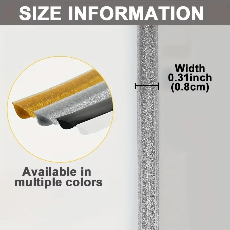 1PC 6m/236.22inch Self-adhesive Caulking Strip, 3D Gap Decorative Filler, Suitable for Living Rooms, Kitchens, Toilets, Bathroom