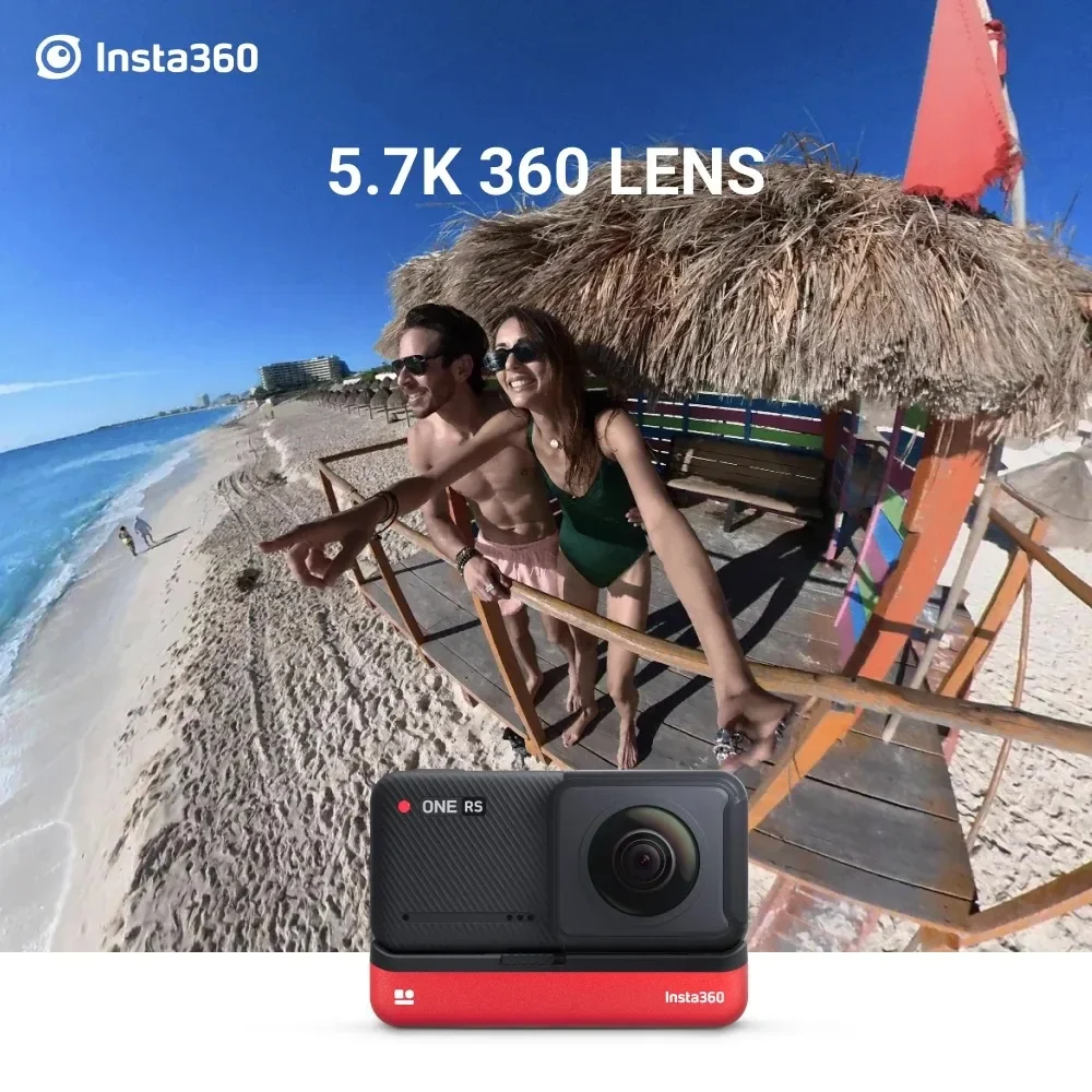 Insta360 ONE RS – Waterproof 4K 60fps Action Camera & 5.7K 360 Camera with Interchangeable Lenses, Twin/ 4K Edition