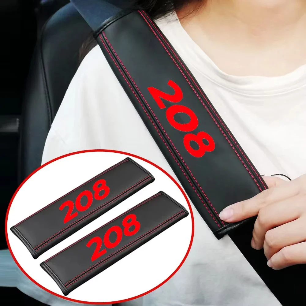 

Car Shoulder Protector Safety Belt Protector For Peugeot 208 Logo Interior Decoration Safety Belt Shoulder Cover Car Accessories
