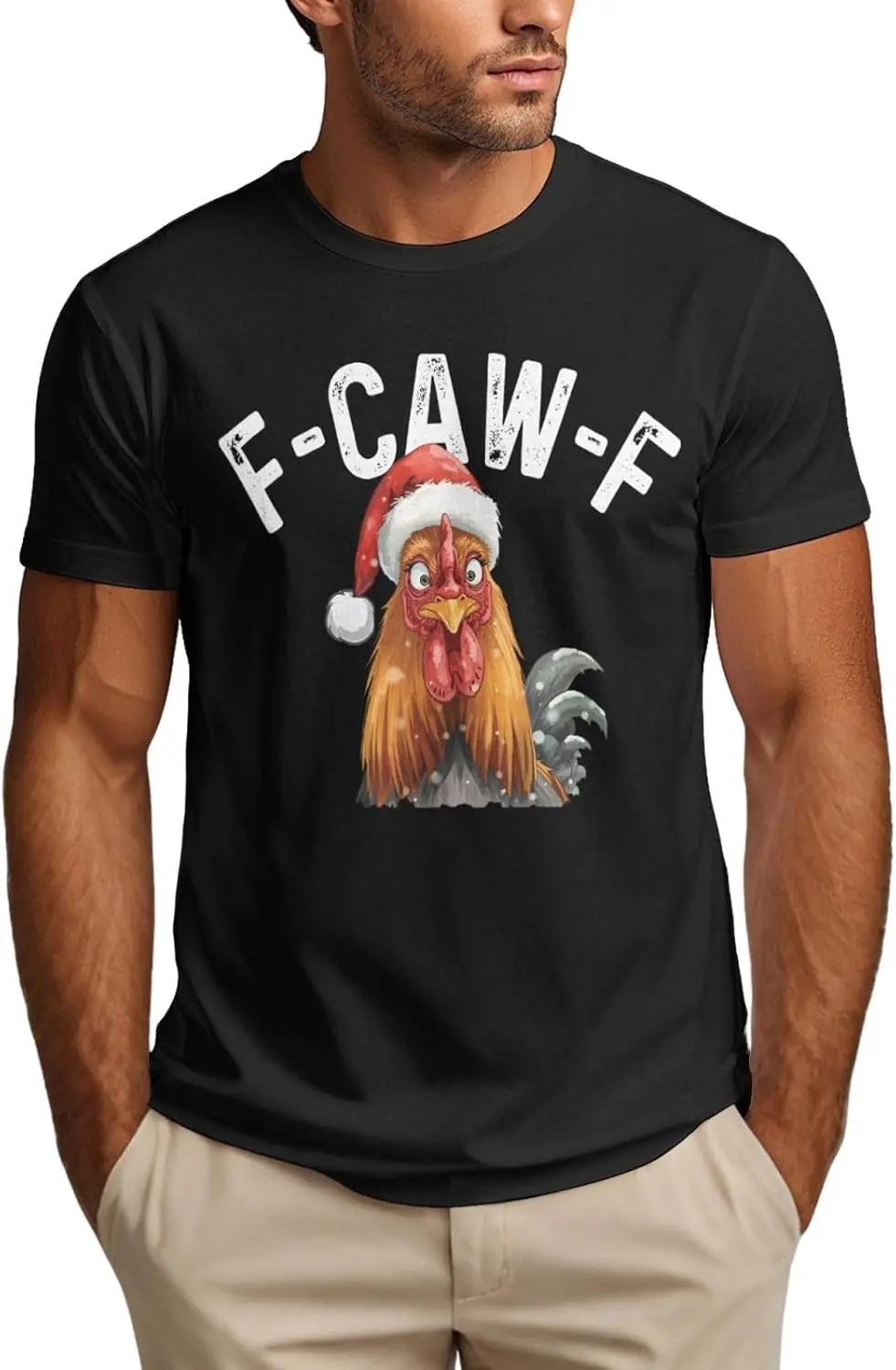 

F-Caw-F Shirt Funny Fcawf Chicken Christmas T-Shirt