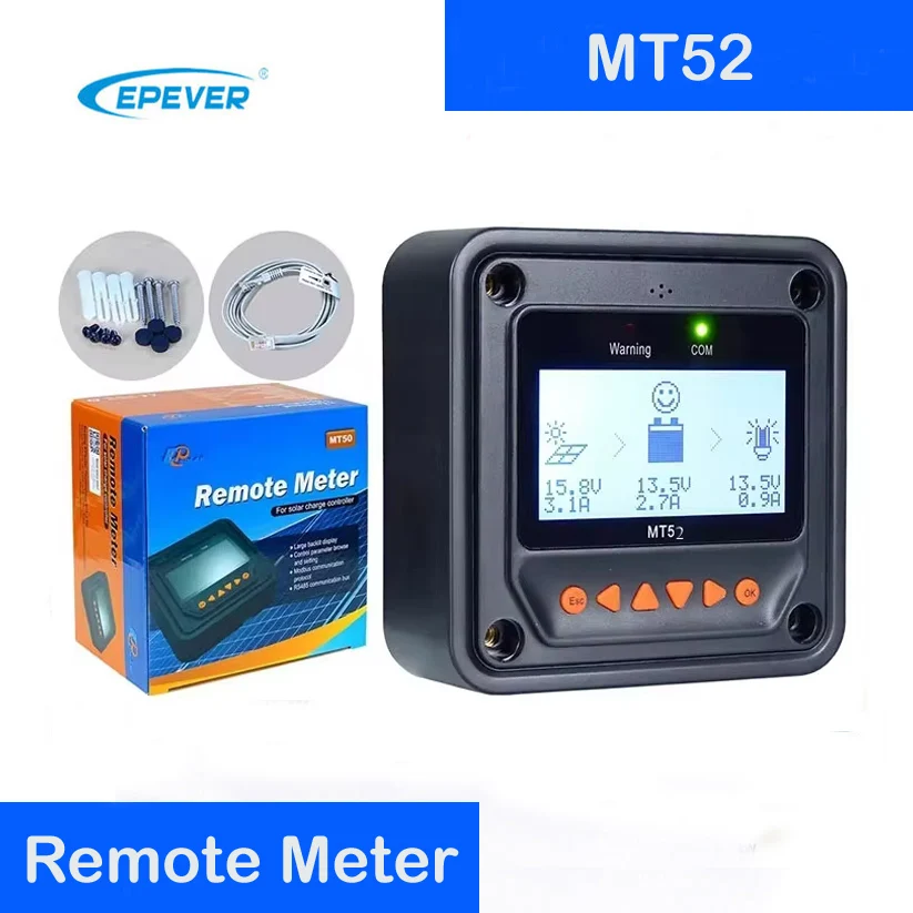 

EPEVER MT52 Дистанционный счетчик Контроллер ЖК-дисплея Монитор в реальном времени Программа Параметр Статус RS485 Настройка данных связи