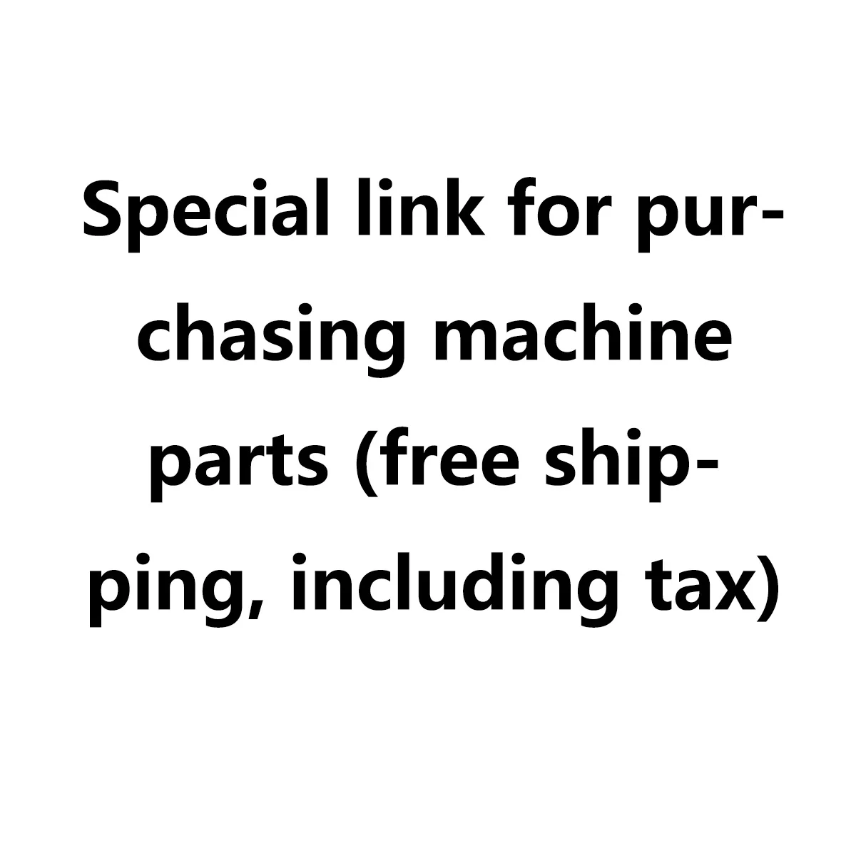 Special link for purchasing machine parts