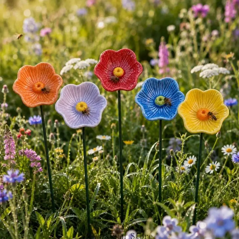 Reflektierende Keramik-Blumenstecker mit erhabenen für Gartenpräsentationen, 3 x – Detail 7