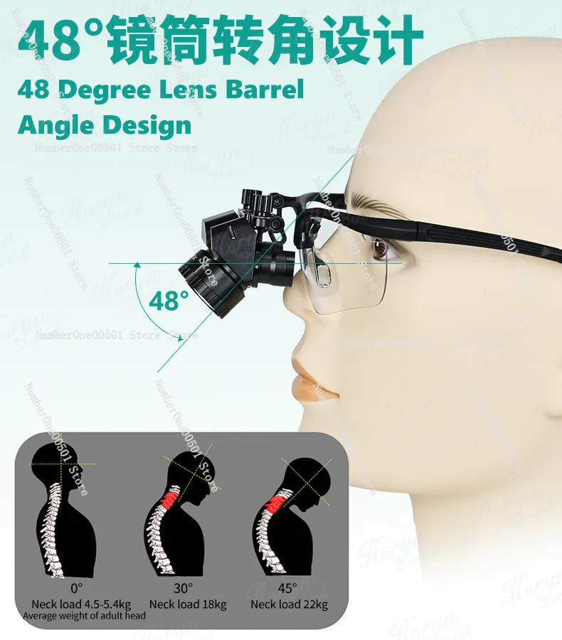 

Dental Magnifying Glass Surgery Medical Corner Magnifying Glass 4 Times 5 Times 6 Times LED Headlights ENT Oral Instruments
