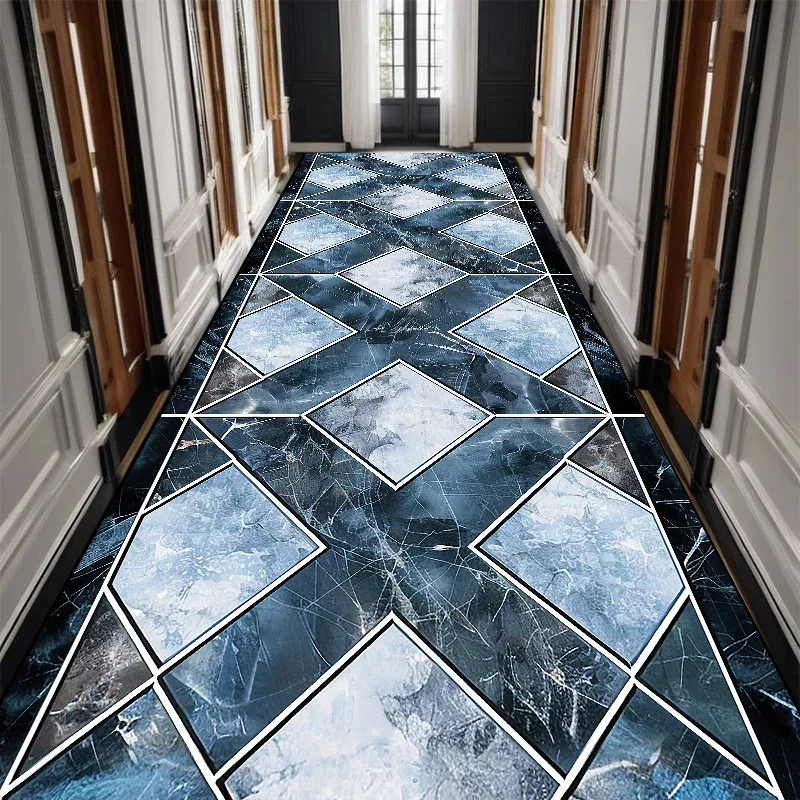 

UBN33Luxury Marble Long Corridor Carpet Hall Runner Decor Non-slip Washable Stairway Rugs European Style Aisle Floor Mat Cus9Hb^