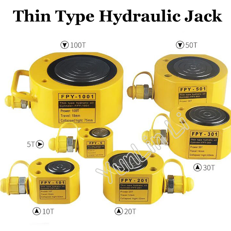 Martinetto di sollevamento idraulico portatile ultrasottile Hydrocylinder booster idraulico diviso 10-50T FPY-501