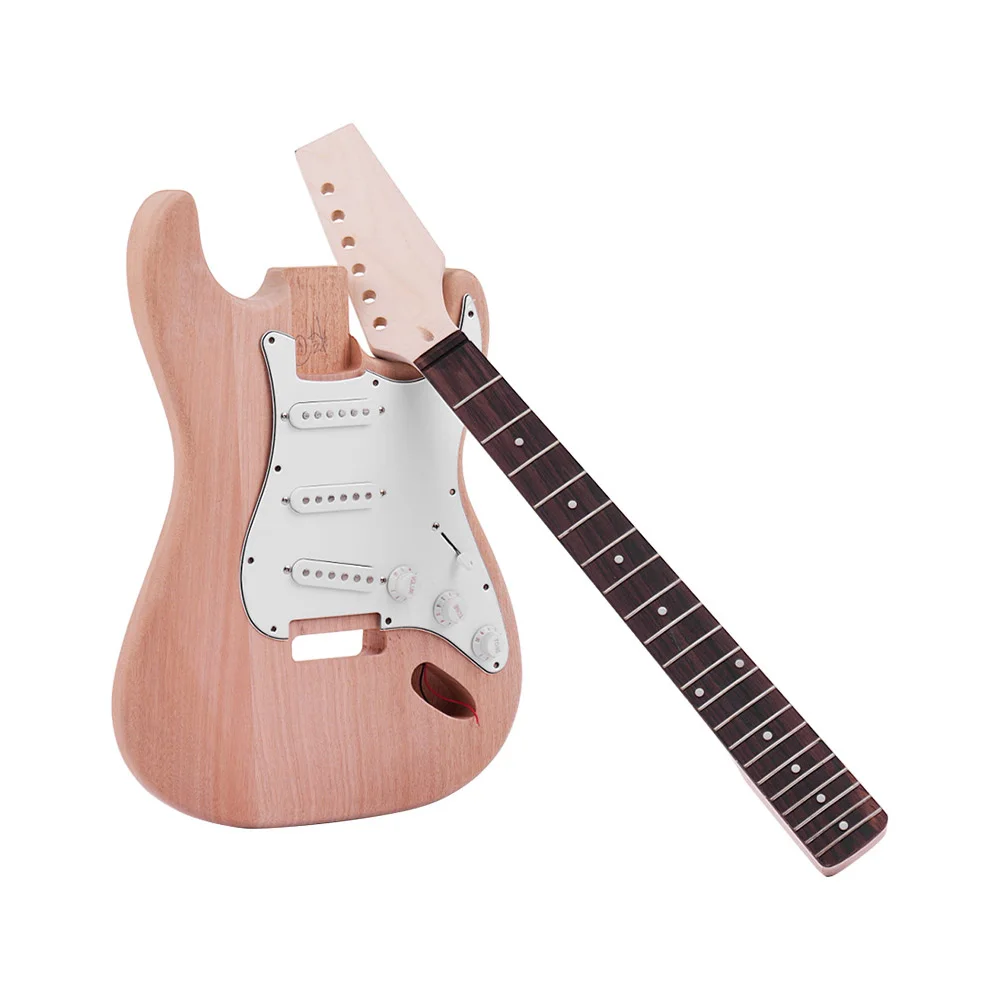 

Unfinished DIY Electric Guitar Kit Guitar Barrel Blank Wooden Guitar Body Replacement Parts Mahogany Body Maple Guitar Neck