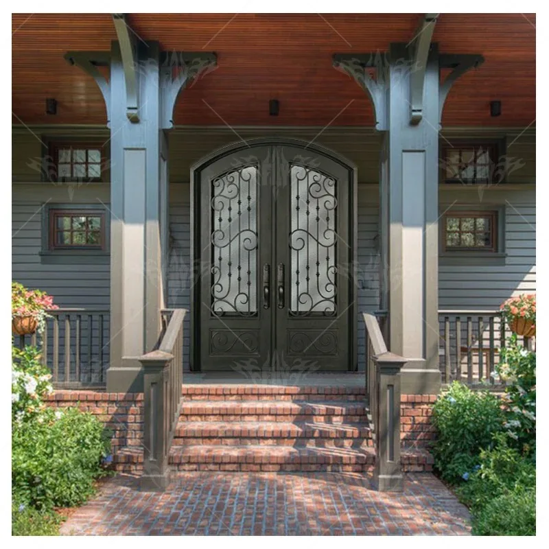 تصميم جديد الصين المورد الصينية النمط الأوروبي فيلا بوابة الحديد حديقة فناء المرآب مكافحة سرقة باب حديد كبير #4