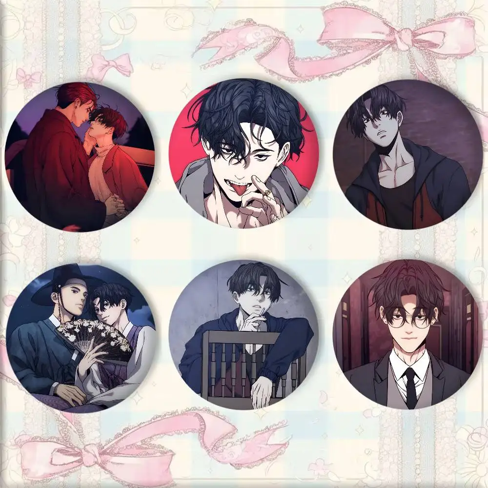 BL Manga The Pawns R-Revenge Badge Tinplate Round Laser Brooch Clothes Backpack Accessories Lapel