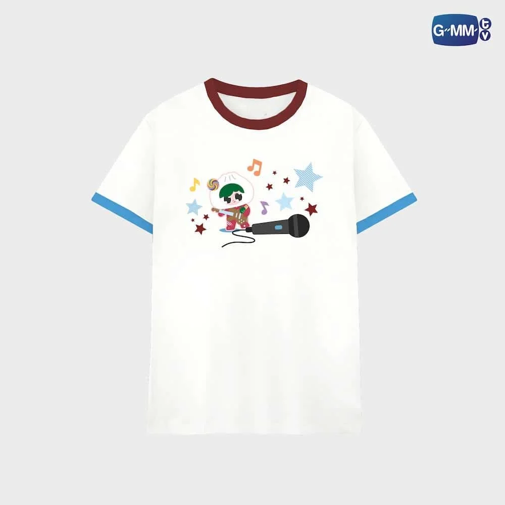 Cute Planet Artist Fan Tee GMMTV Thai-Schauspieler-Merch Ringer T-Shirt 2026 Sommer Herren Damen Braun Umrandetes Casual-Top Atmungsaktiv – Detail 6