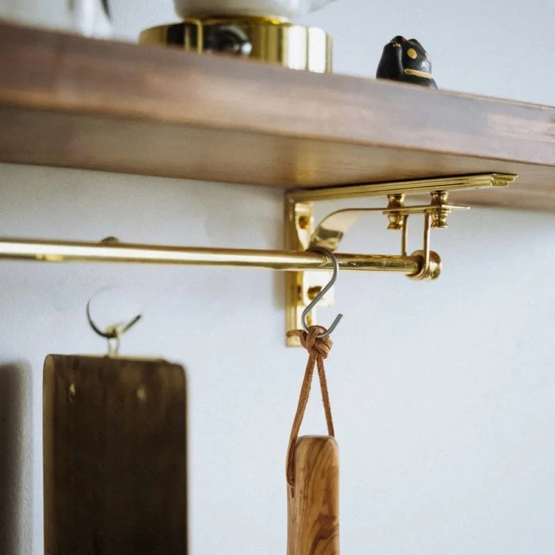 Vintage Brass Triangle Shelf Bracket Rustic Heavy Duty Corner Bracket for Wall/Floating Shelves Living Room Bedroom Decor