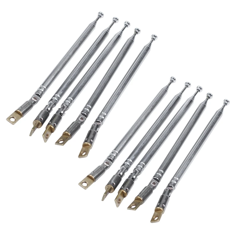 10 Pcs 32Cm Length 5 Section Telescopic AM FM Radio Antenna 180 Degree