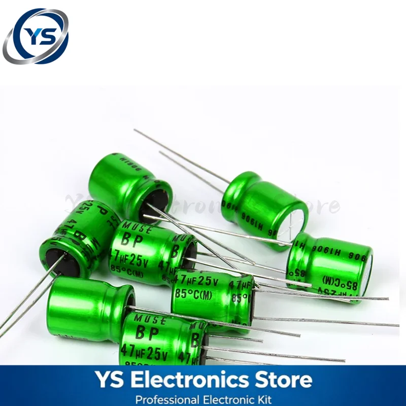 10-200pcs 25V47UF Nichicon MUSE BP Series 10X12.5mm ES Non Polar Bipolar HiFi Audio Capacitor UES1E470MPM 47UF25V 25V 47UF NEW